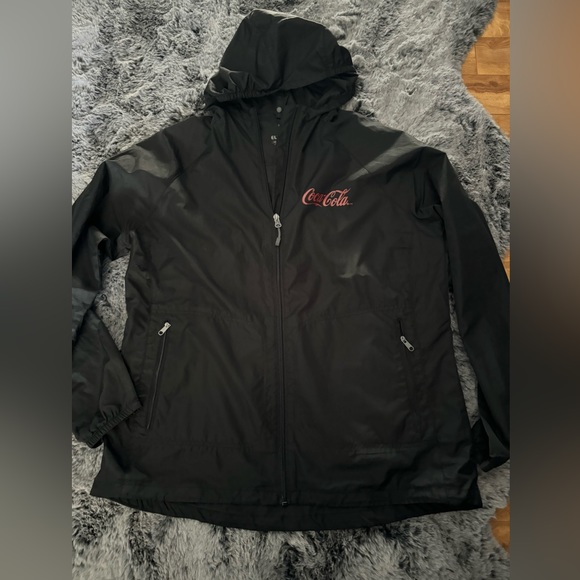 Brand New Official Coca Cola Jacket Women’s Windbreaker Size Large Black - Picture 6 of 6
